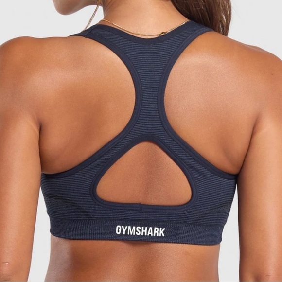 NEW Gymshark 2-piece set sport seamless legging and sports bra in blue. XS/Small - Picture 6 of 9